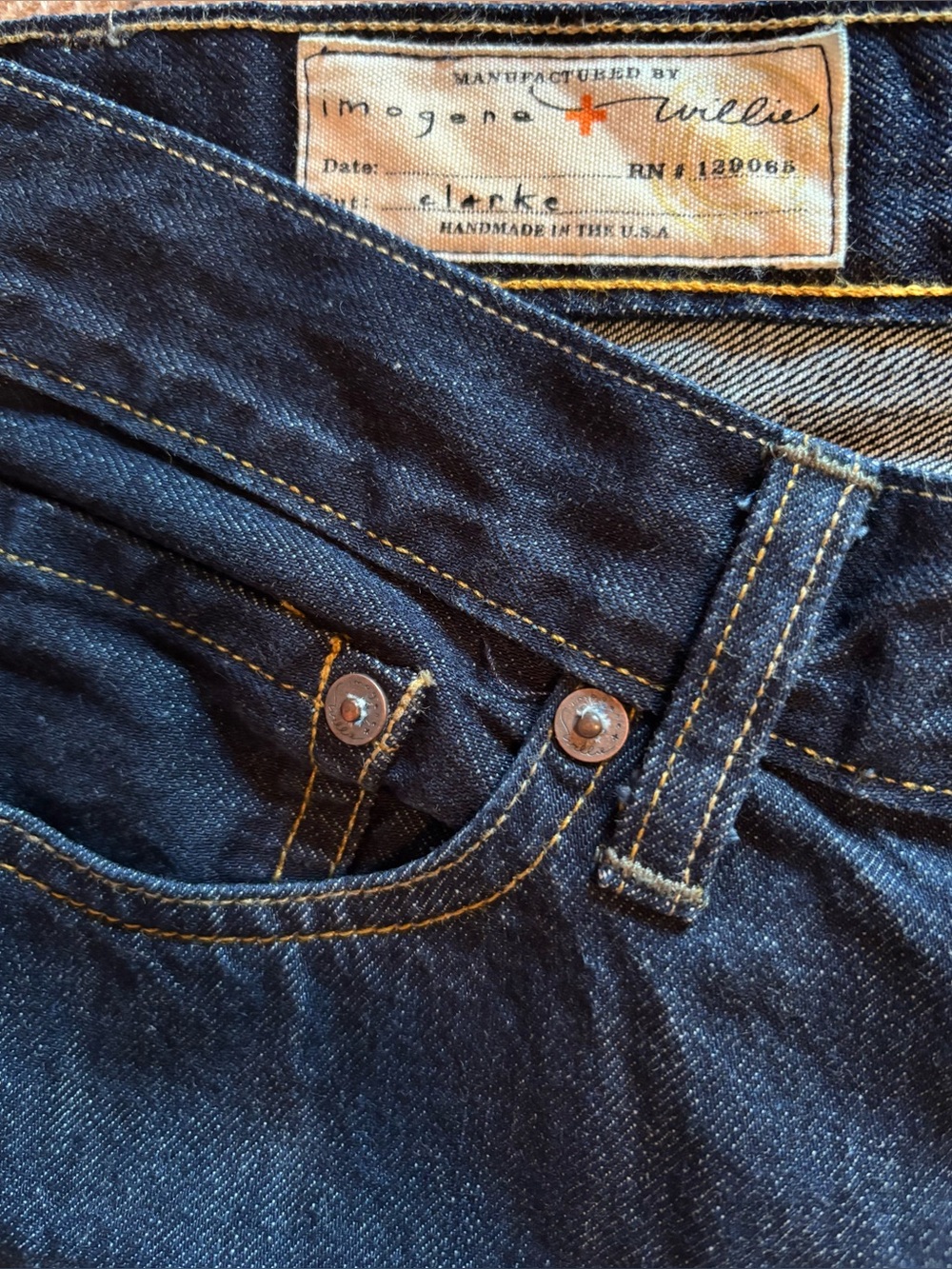 Imogene + Willie Clarke Jeans Dark Wash Size 28 Made in USA